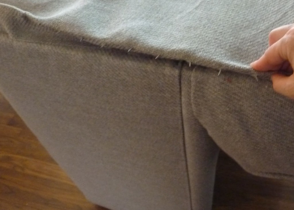tapizado posterior lateral con tela cara posterior de sillón
