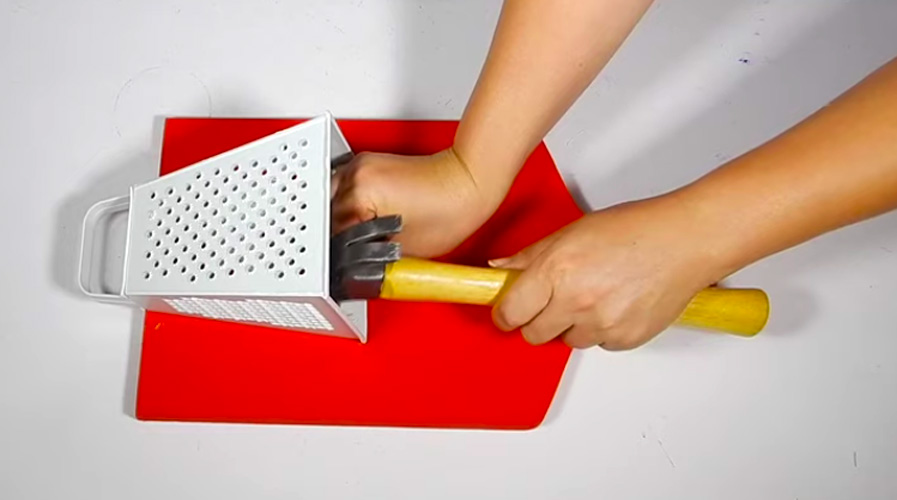 unión de rallador con tabla para organizador de cucharas con tela