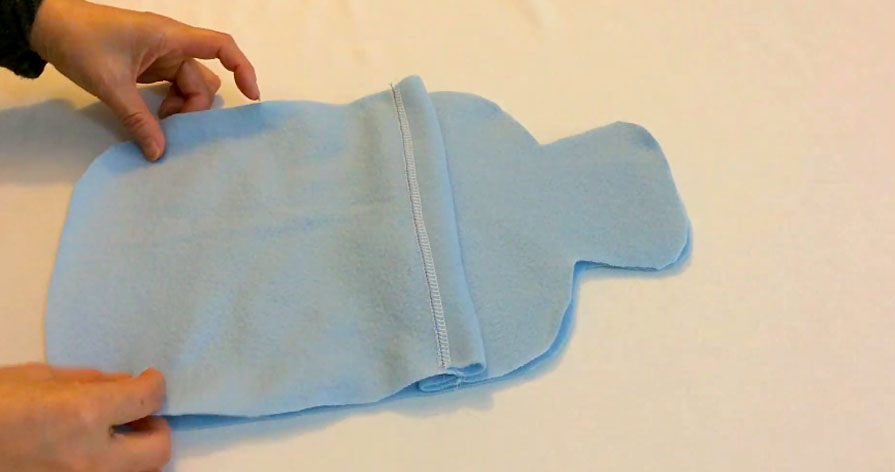 unión de tela delantera con pieza de tela inferior trasera para funda de bolsa de agua caliente