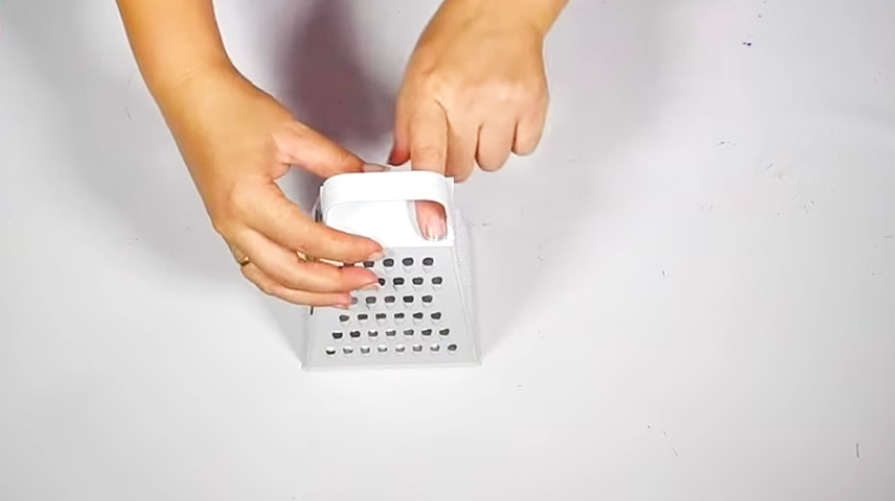 realización de tapa para rallador para organizador de cucharas con tela