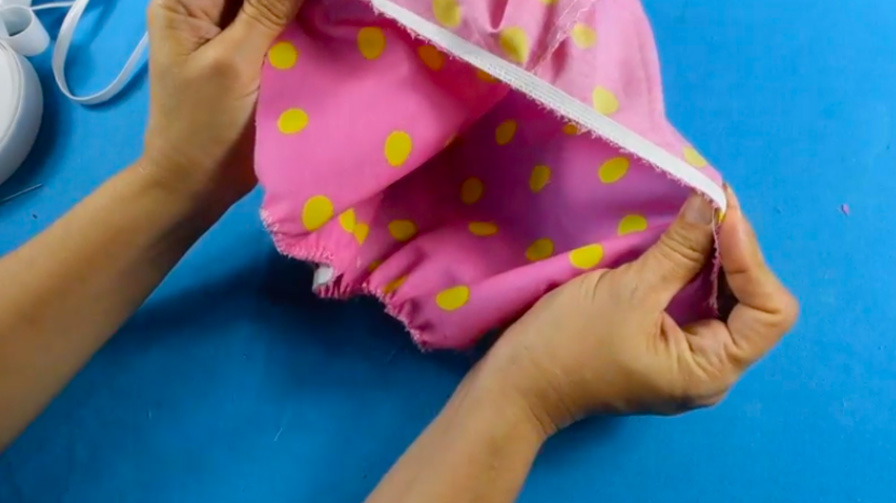 costura de elástico en tela interna inferior para bombachudo de bebé para verano