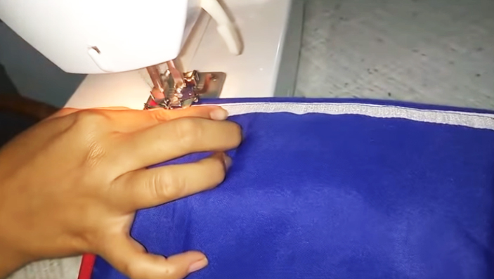 colocación y costura de primer velcro en tela para agarraderas