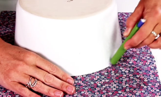 dibujo de bowl en tela para tapa ecológica