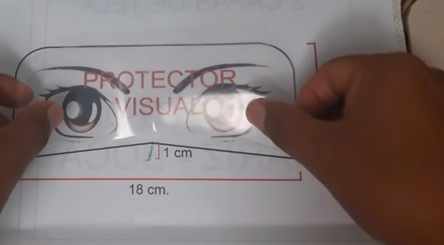 corte de plástico para protector visual de tela contra coronavirus